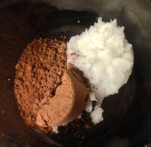 Cocoa powder and coconut oil ready to become magic!