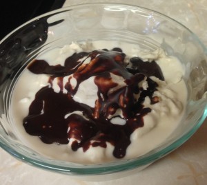 Coconut Milk Vanilla Ice Cream with Homemade Magic Shell Topping