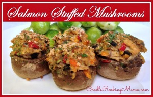 Salmon Stuffed Mushrooms CradleRockingMama.com