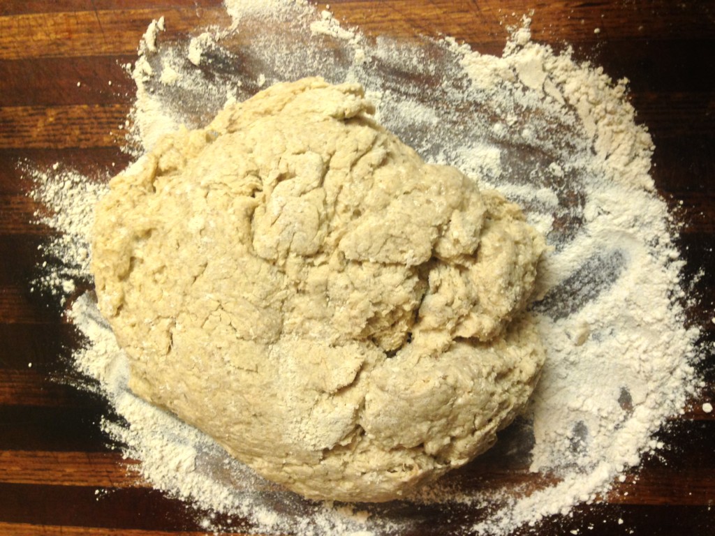 On a flour surface, ready to knead!