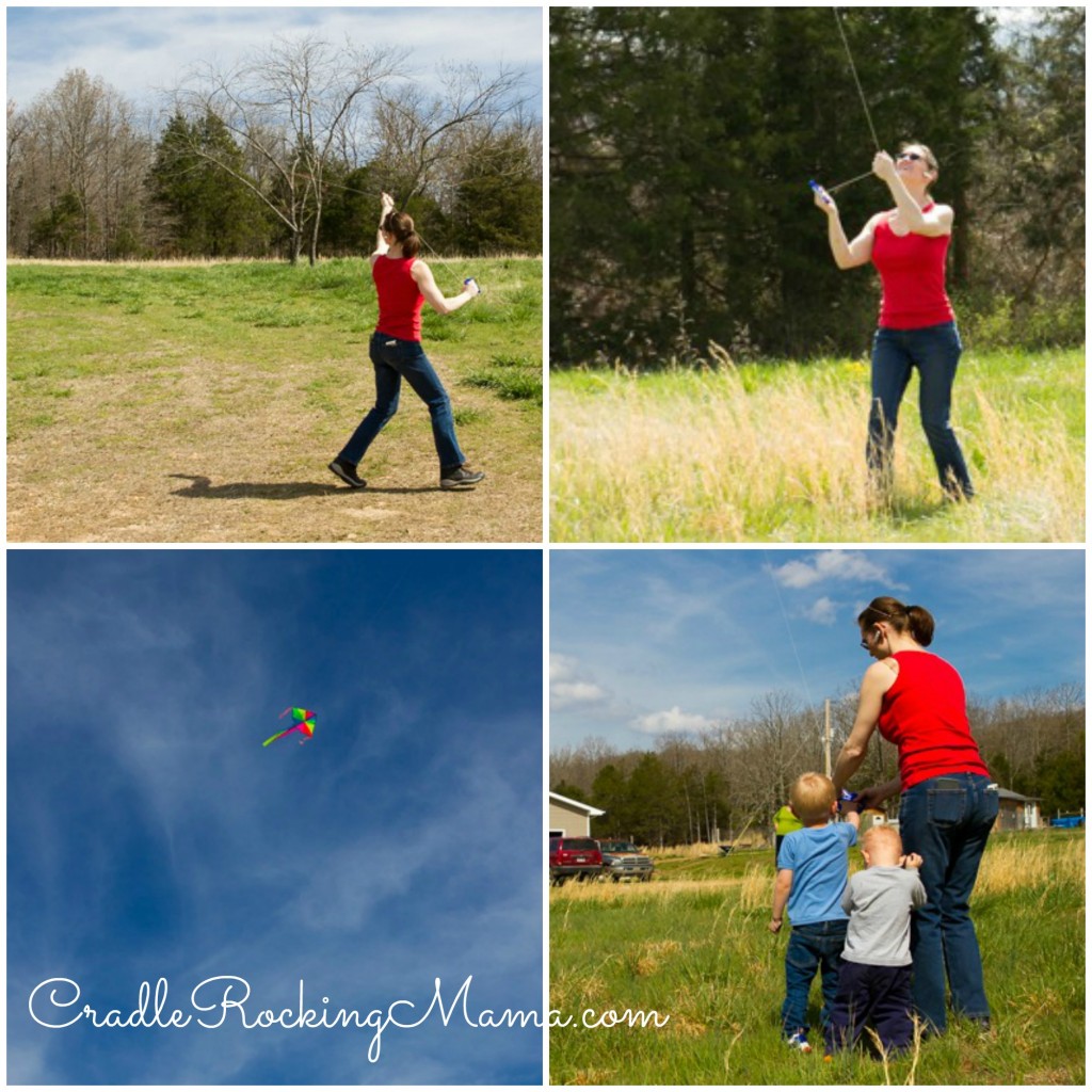 Flying a kite collage CradleRockingMama.com