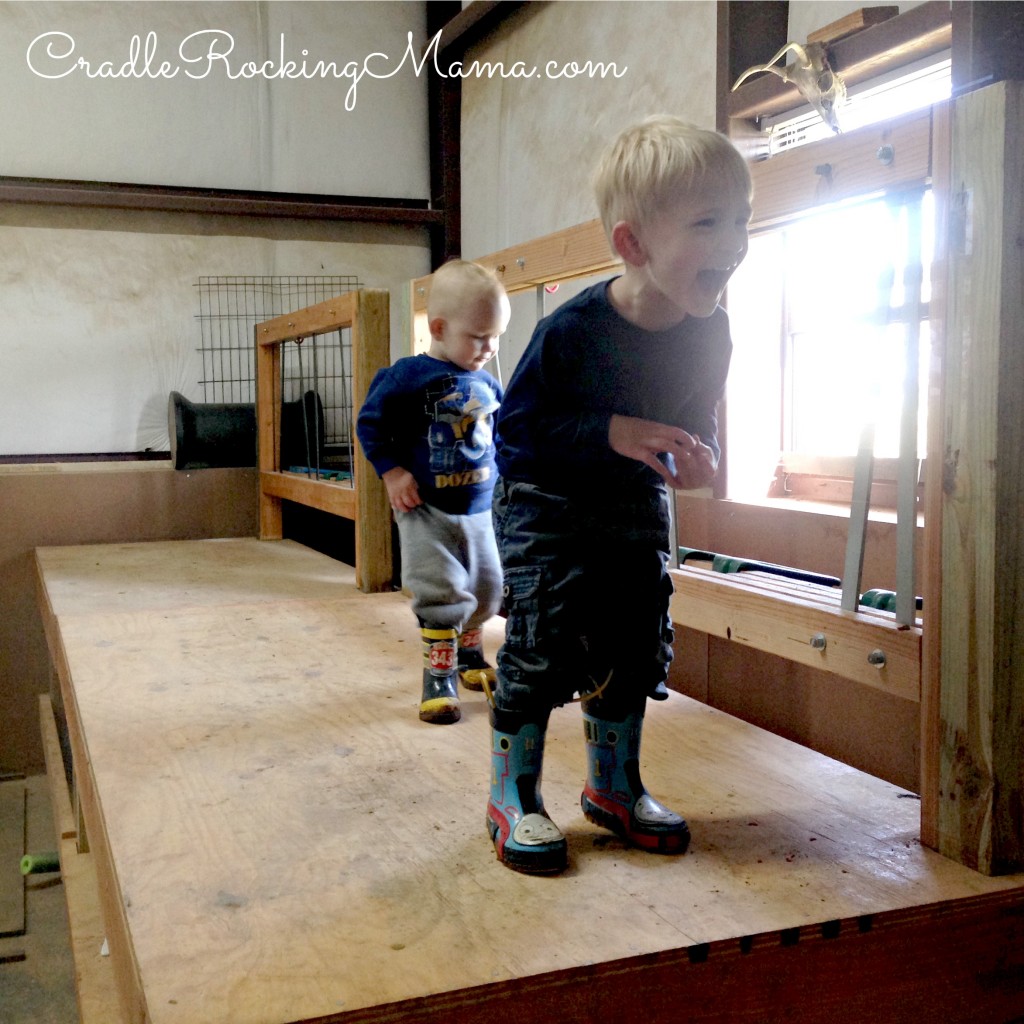 Playing on the Milking Table CradleRockingMama.com