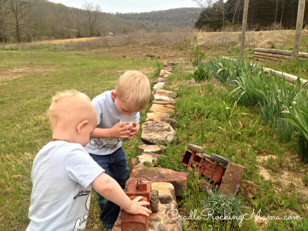 Playing with tractors CradleRockingMama.com