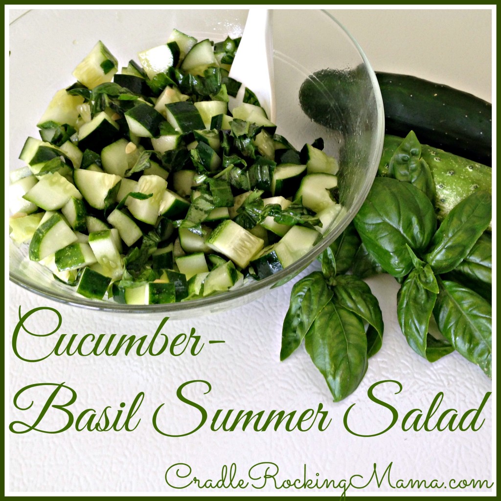 Cucumber-Basil Summer Salad CradleRockingMama.com