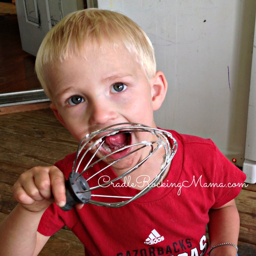 Licking the Beater CradleRockingMama.com