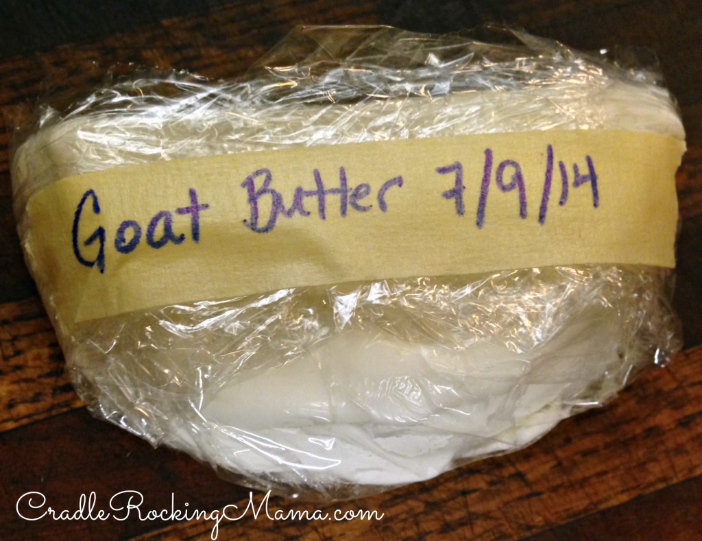 Freezing Goat Milk Butter CradleRockingMama.com