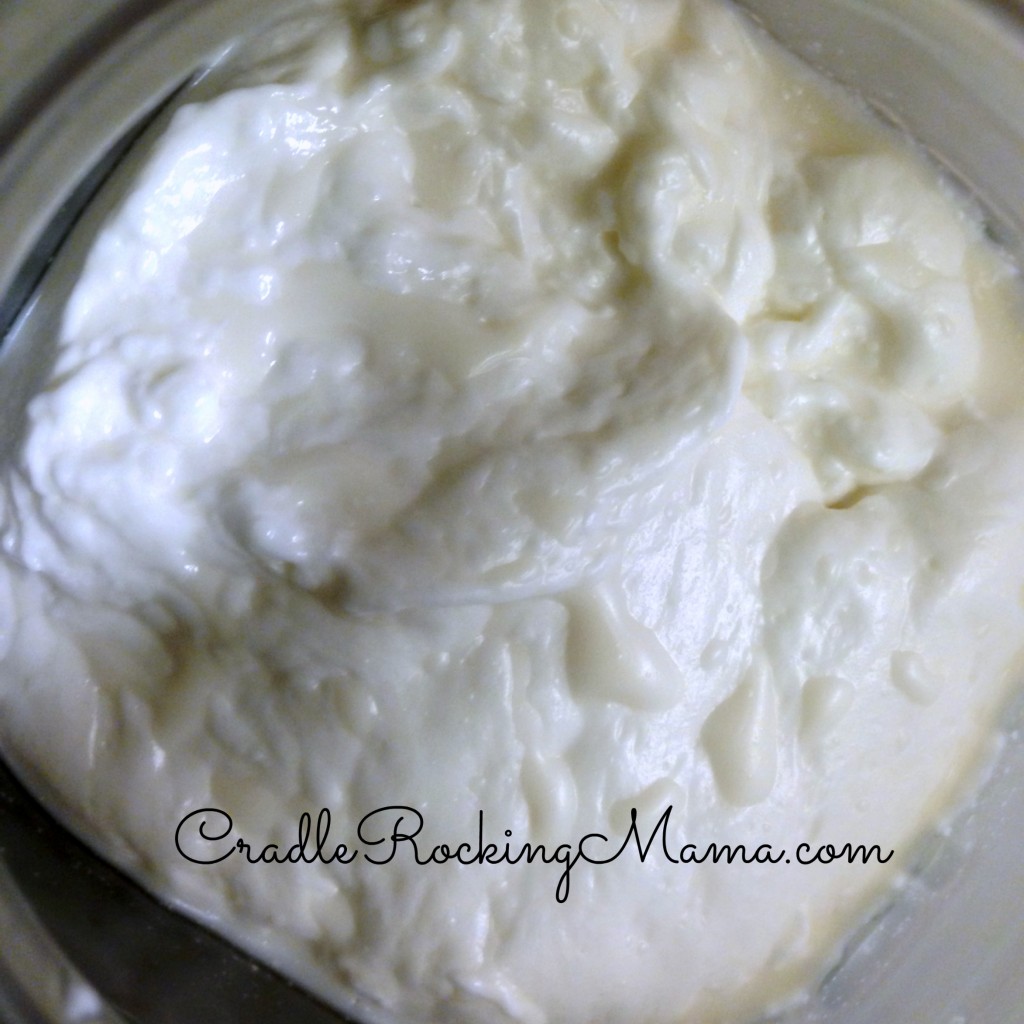 Inside the Jar after 30 minutes of shaking to make butter CradleRockingMama.com