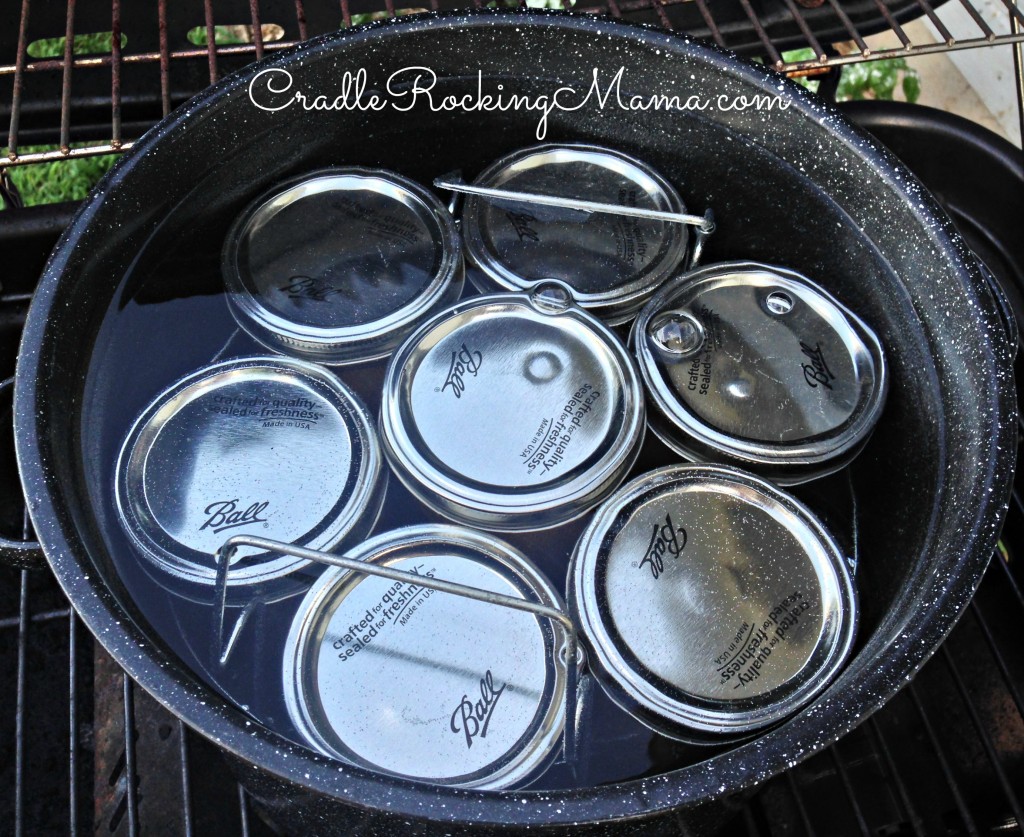 Jars in the canner CradleRockingMama.com