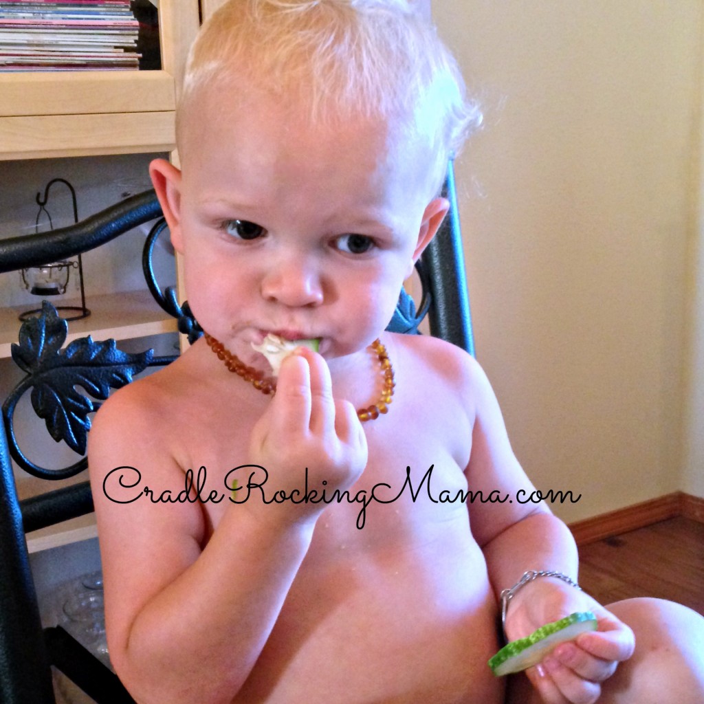 Zac eating cucumbers CradleRockingMama.com