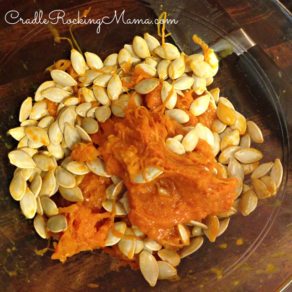 Ready to Roast Pumpkin Seeds CradleRockingMama.com