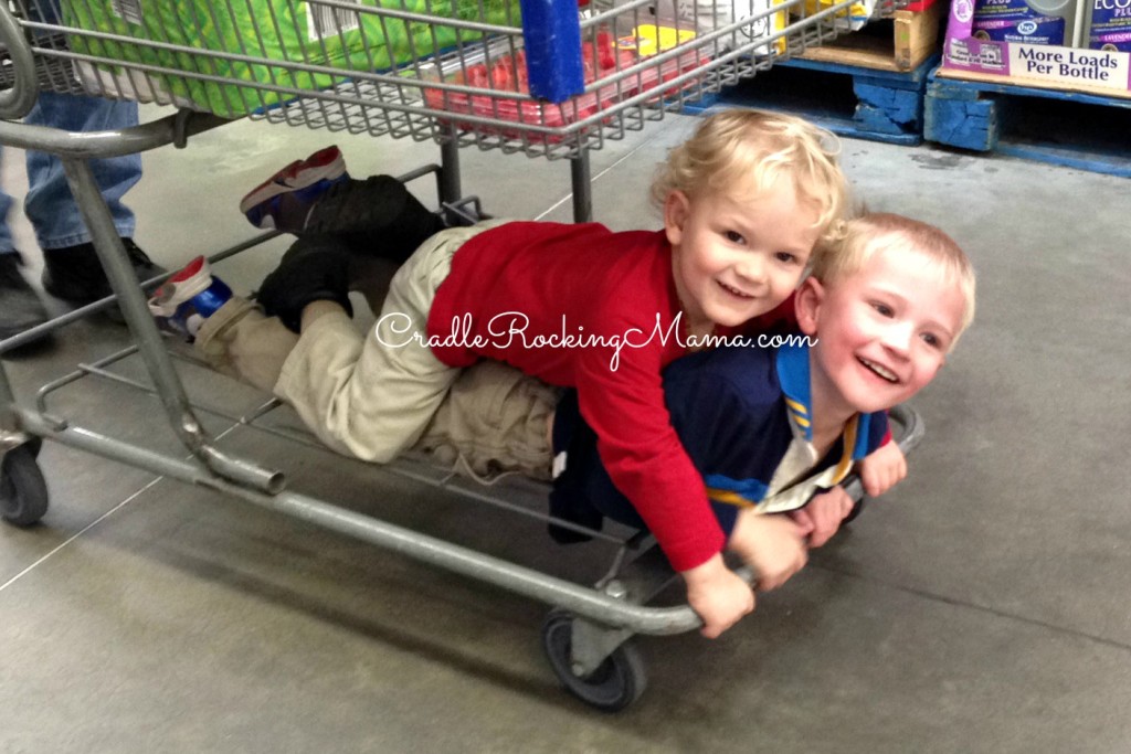 The Kids Riding the Grocery Cart CradleRockingMama.com