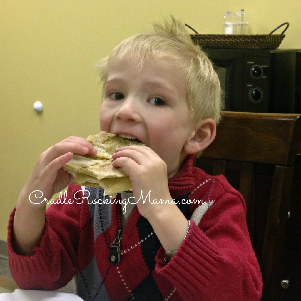Jed Eating a Sandwich CradleRockingMama.com