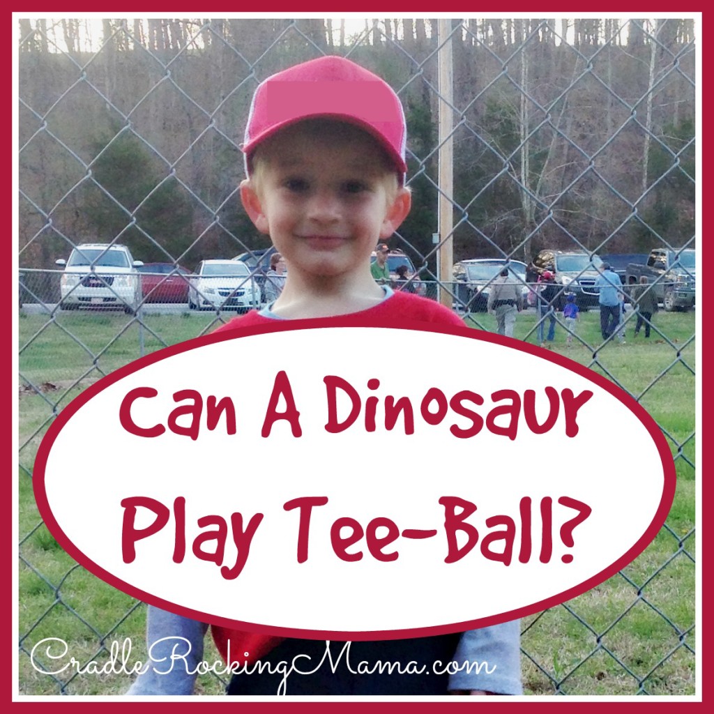 Can a Dinosaur Play Tee Ball CradleRockingMama.com