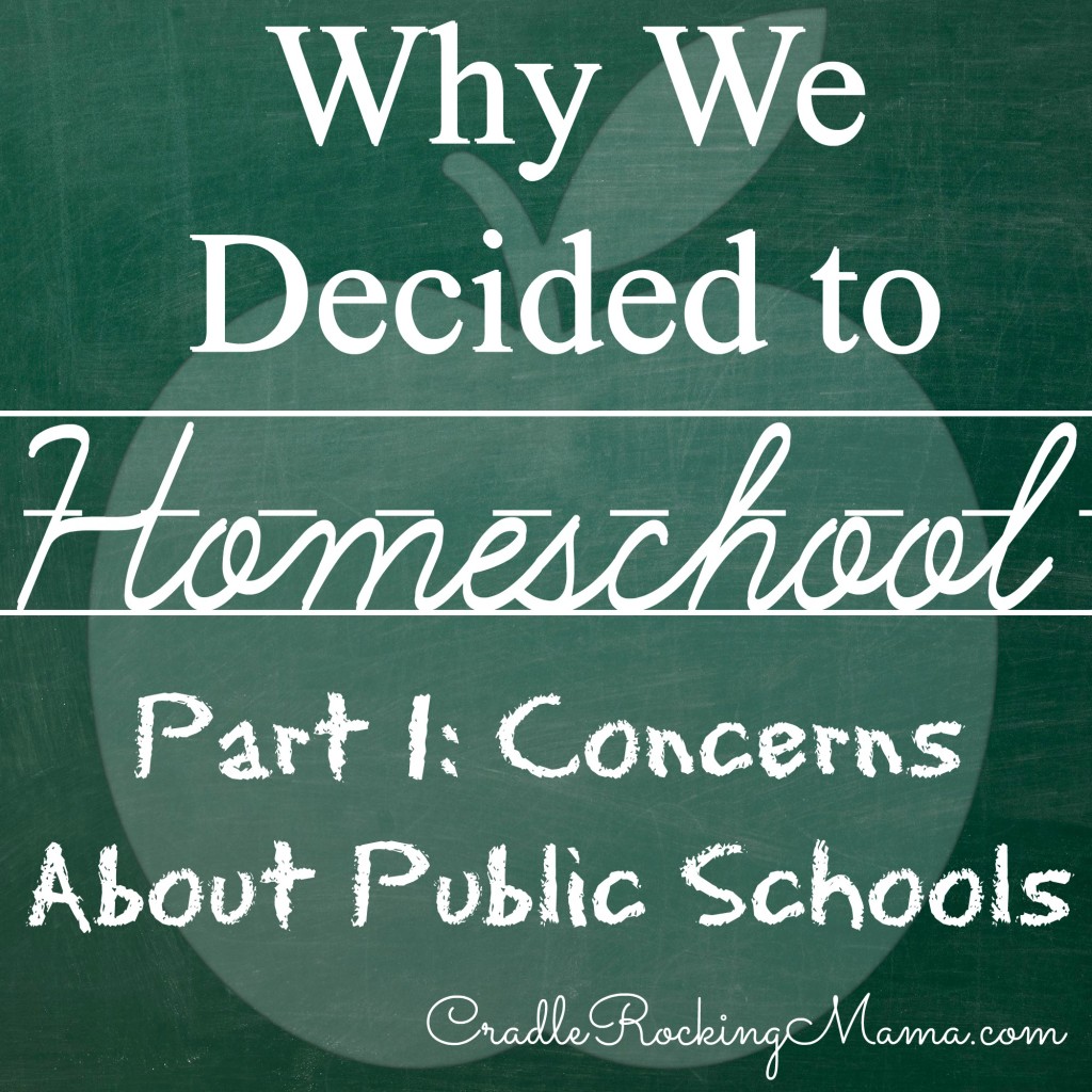 Why We Decided to Homeschool Part 1 Concerns About Public Schools CradleRockingMama.com