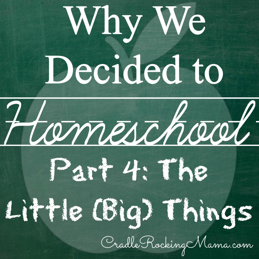 Why We Decided to Homeschool Part 4 The Little Big Things CradleRockingMama.com